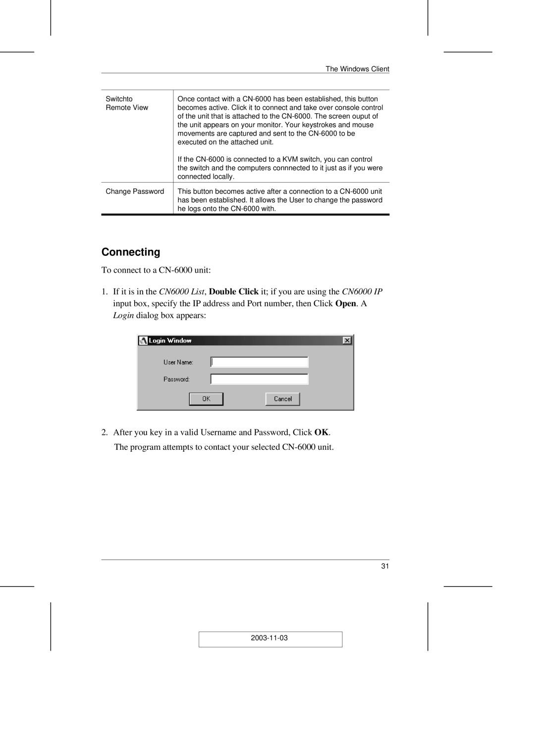 ATEN Technology CN-6000 user manual Connecting 