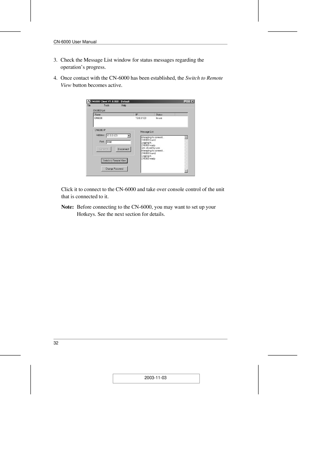 ATEN Technology CN-6000 user manual 2003-11-03 