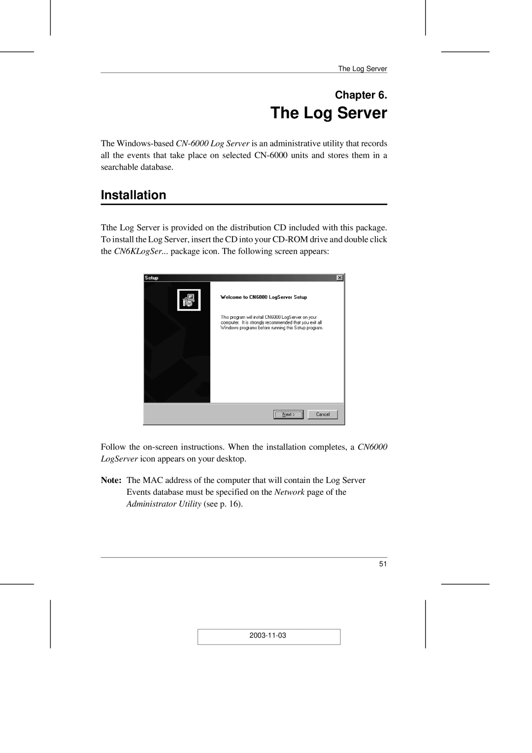 ATEN Technology CN-6000 user manual Log Server 