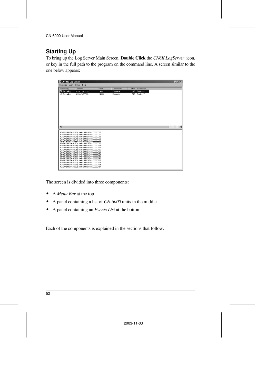 ATEN Technology CN-6000 user manual Starting Up 