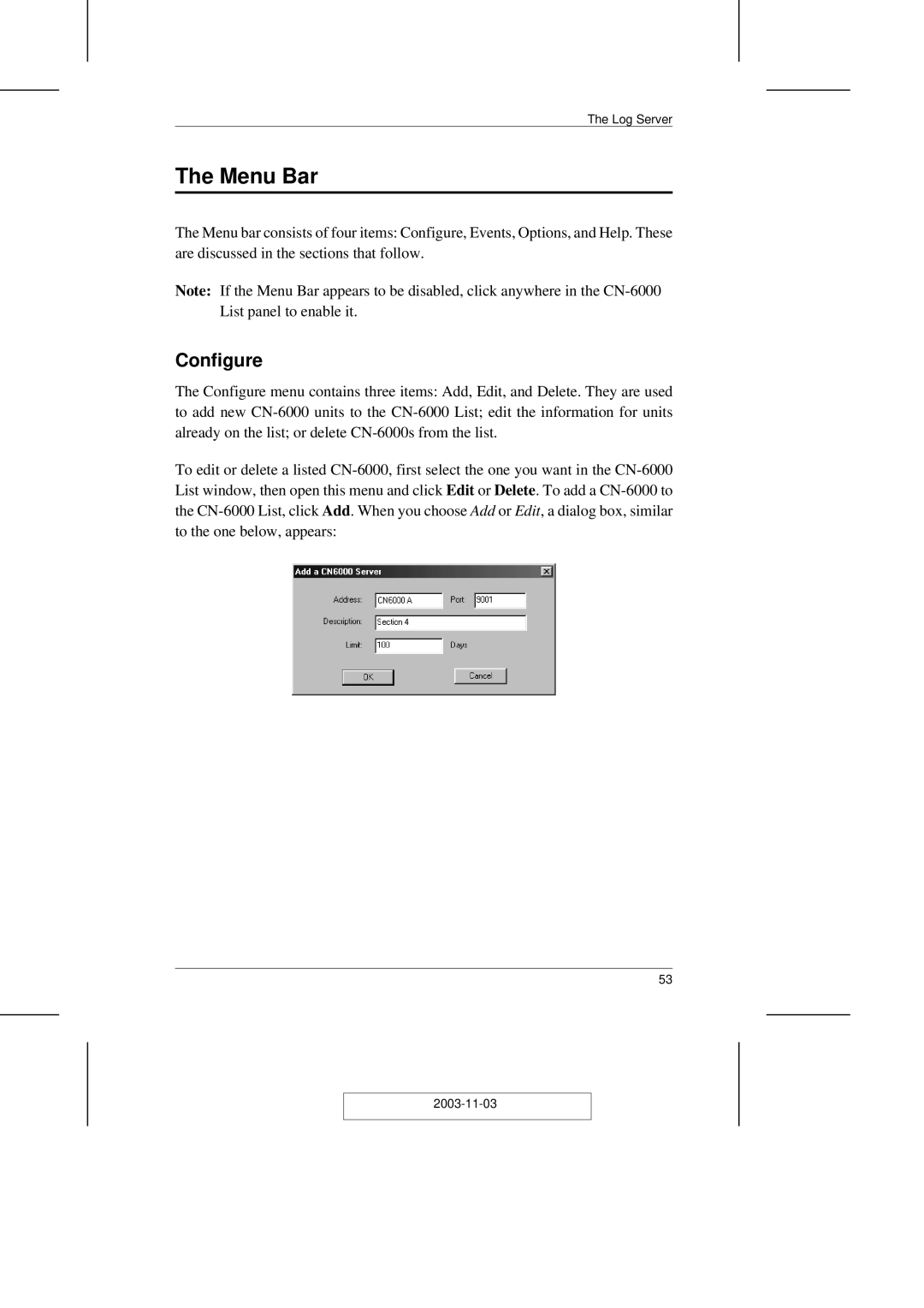 ATEN Technology CN-6000 user manual Menu Bar, Configure 