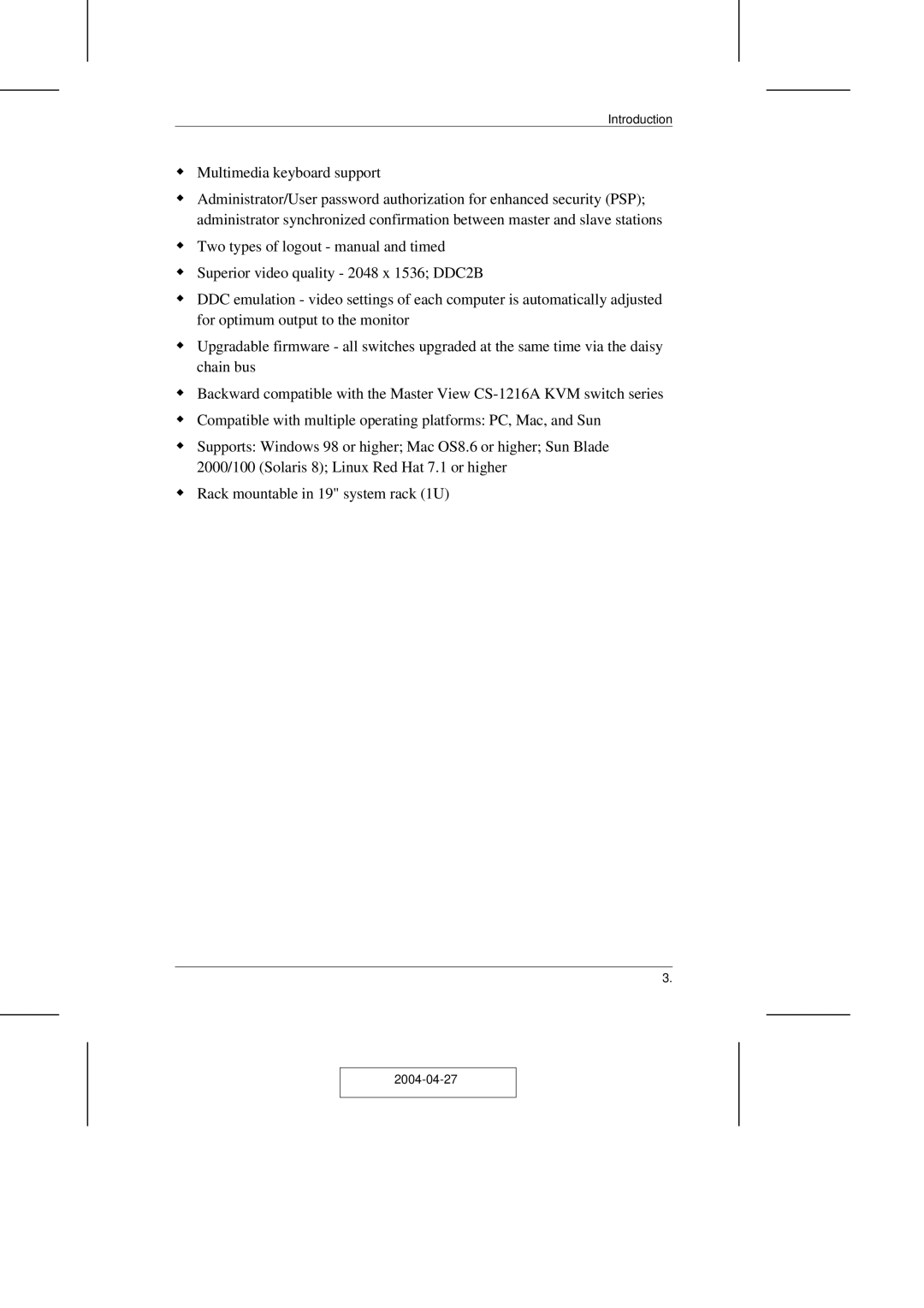 ATEN Technology CS-1708 user manual Introduction 