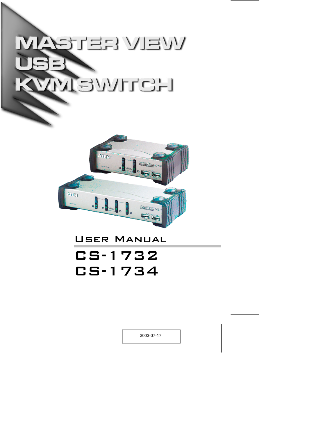 ATEN Technology user manual CS-1732 CS-1734 