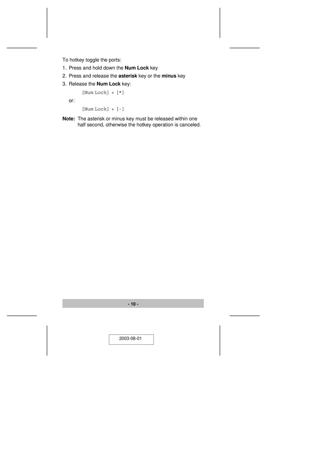 ATEN Technology CS-72M user manual Num Lock + 