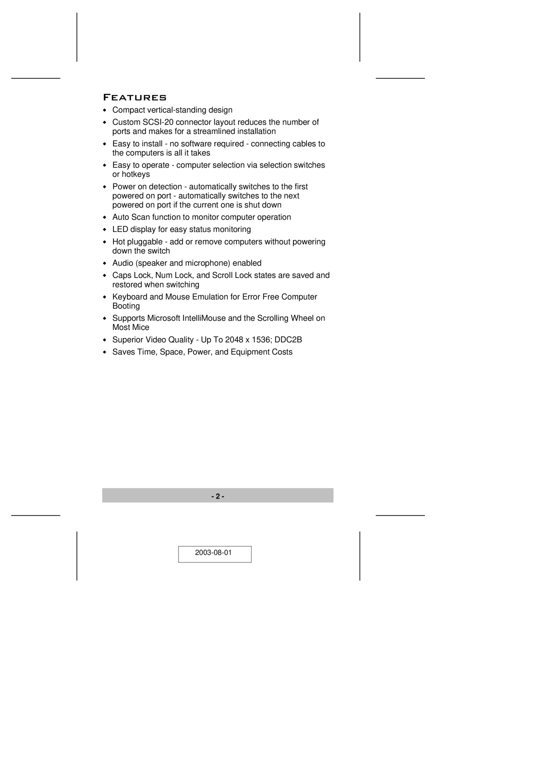 ATEN Technology CS-72M user manual Features 