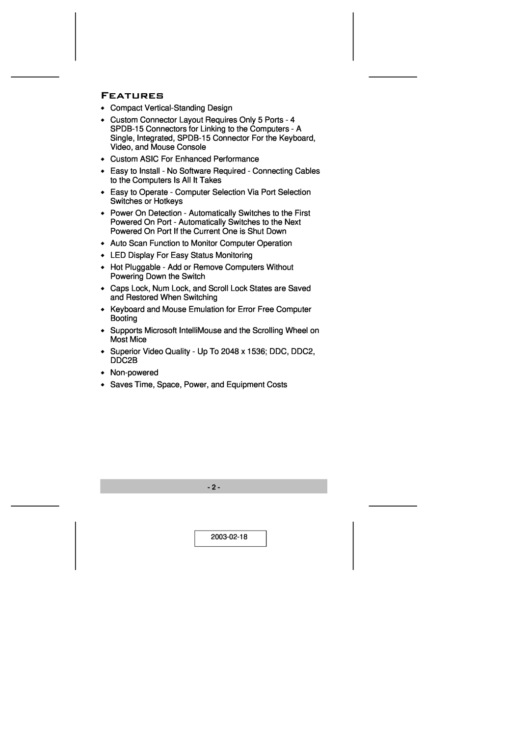 ATEN Technology CS-74A user manual Features 