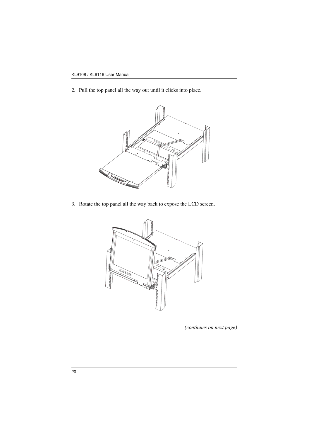 ATEN Technology KL9108, KL9116 user manual Continues on next 