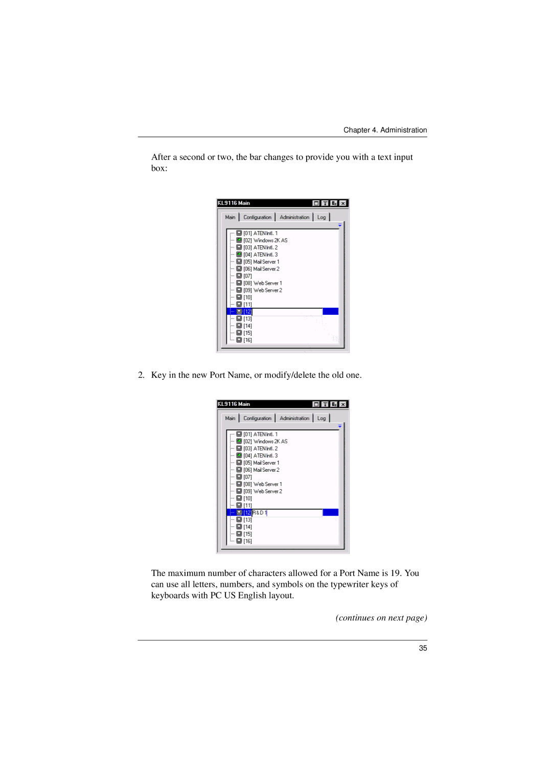 ATEN Technology KL9116, KL9108 user manual Continues on next 