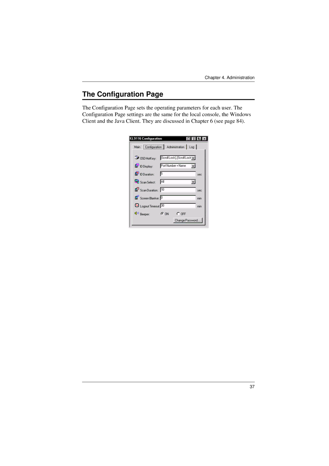 ATEN Technology KL9116, KL9108 user manual Configuration 