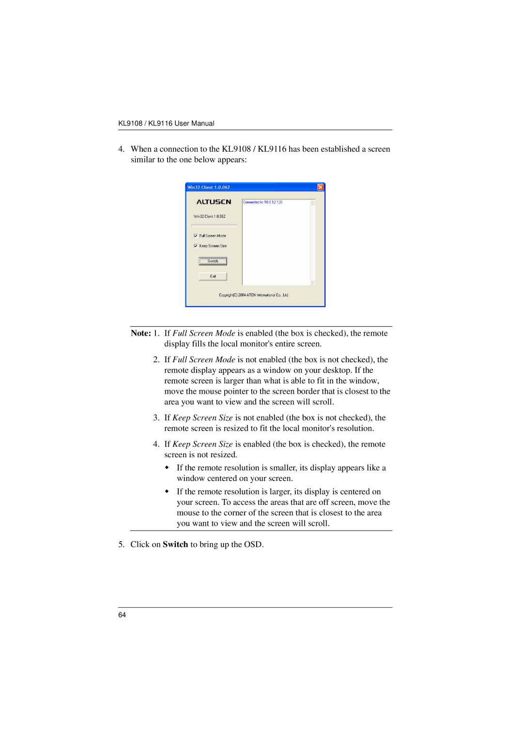 ATEN Technology KL9108, KL9116 user manual 