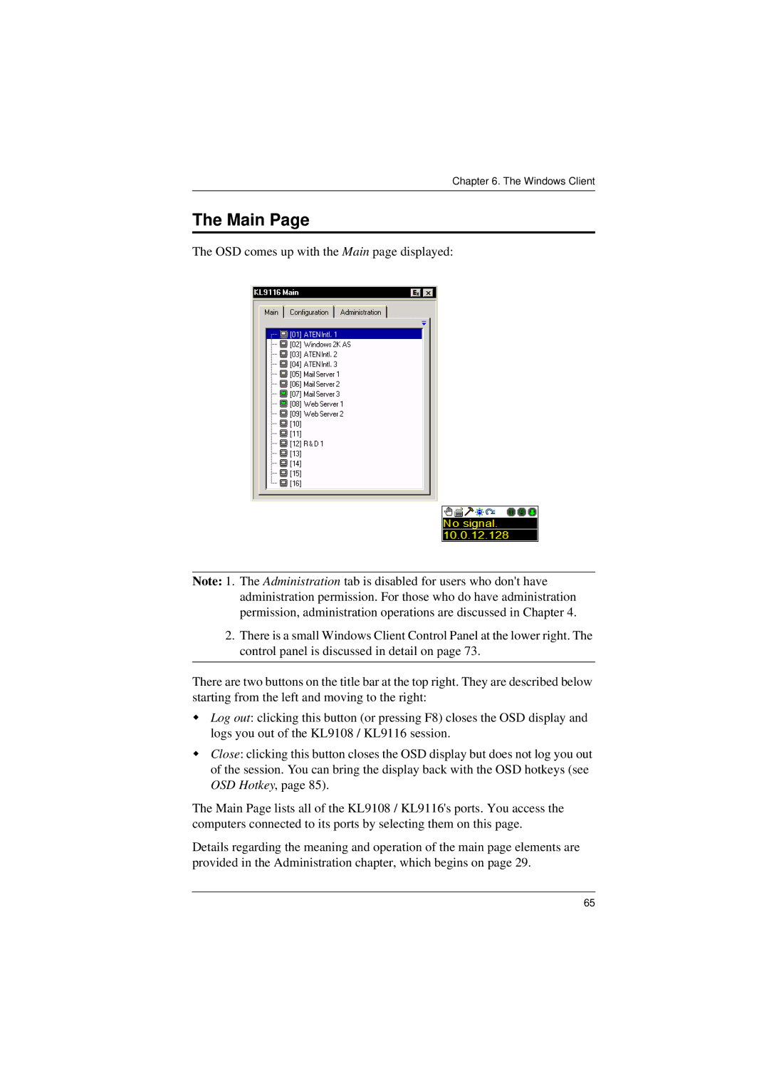 ATEN Technology KL9116, KL9108 user manual Windows Client 