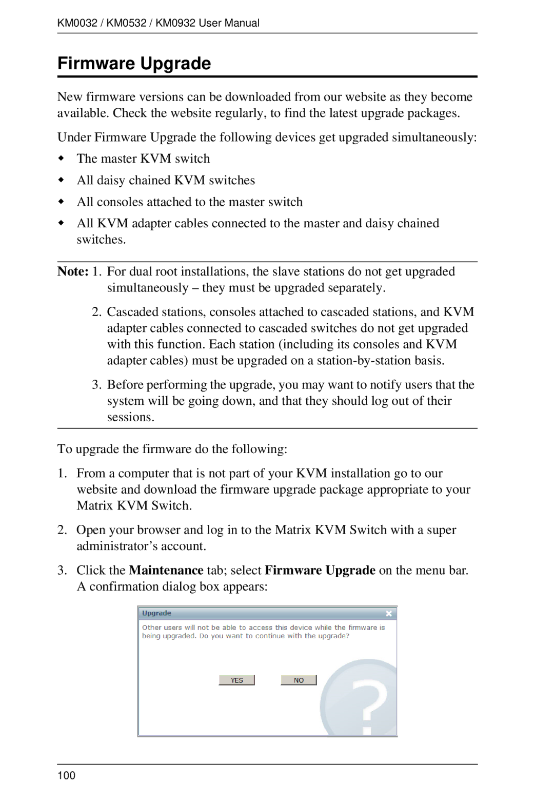 ATEN Technology KM0032, KM0532, KM0932 user manual Firmware Upgrade 