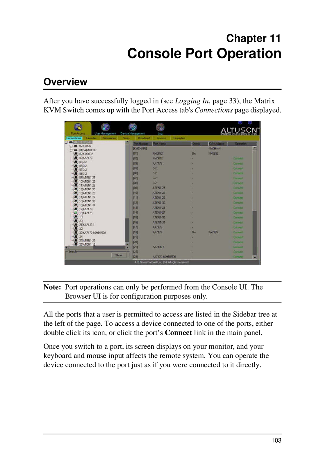 ATEN Technology KM0032, KM0532, KM0932 user manual Console Port Operation, Overview 