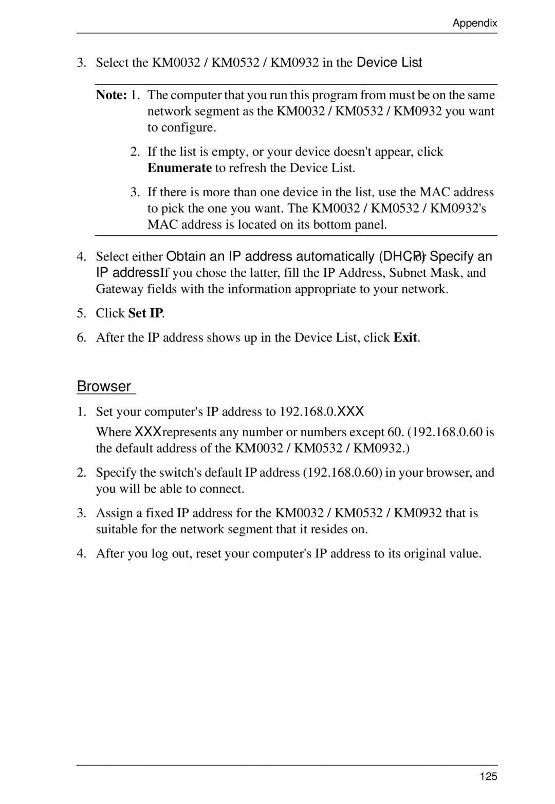 ATEN Technology KM0932, KM0532, KM0032 user manual Browser 