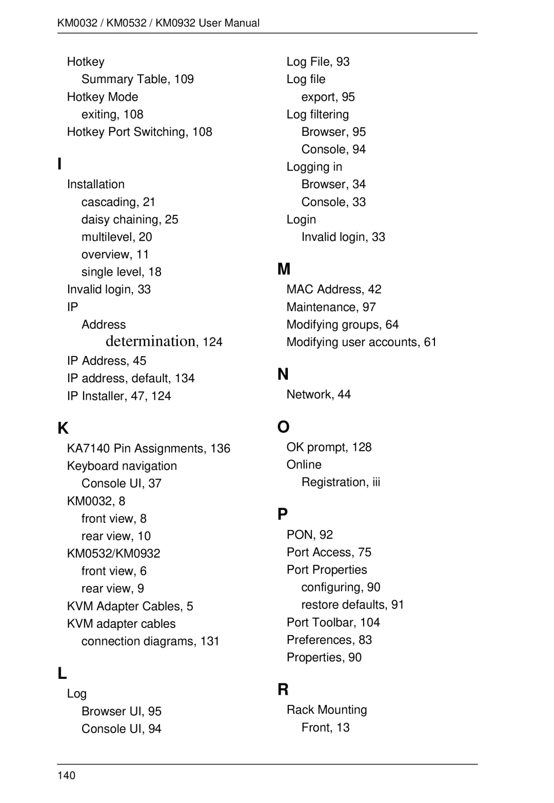 ATEN Technology KM0932, KM0532, KM0032 user manual Determination 