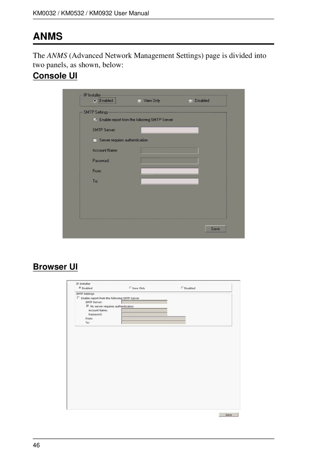 ATEN Technology KM0032, KM0532, KM0932 user manual Anms 