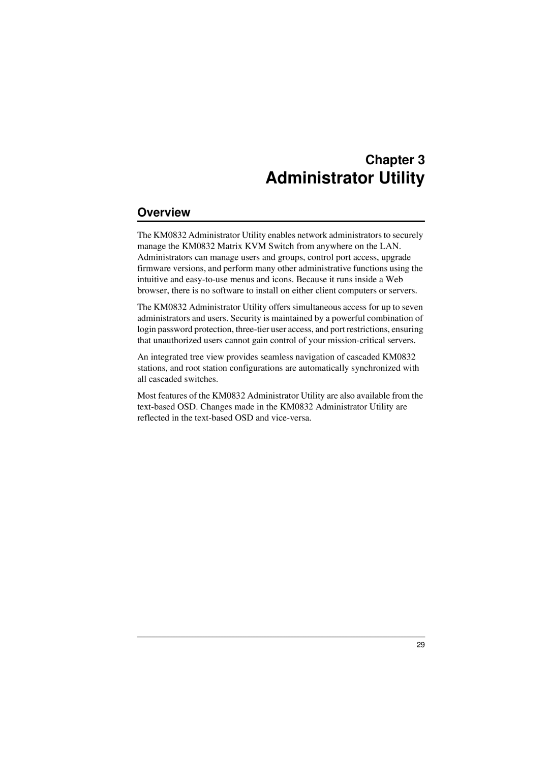 ATEN Technology KM0832 user manual Administrator Utility 