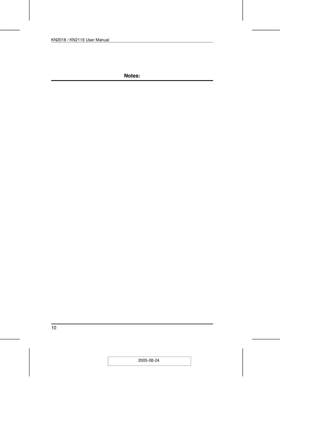 ATEN Technology KN2108 user manual 2005-08-24 