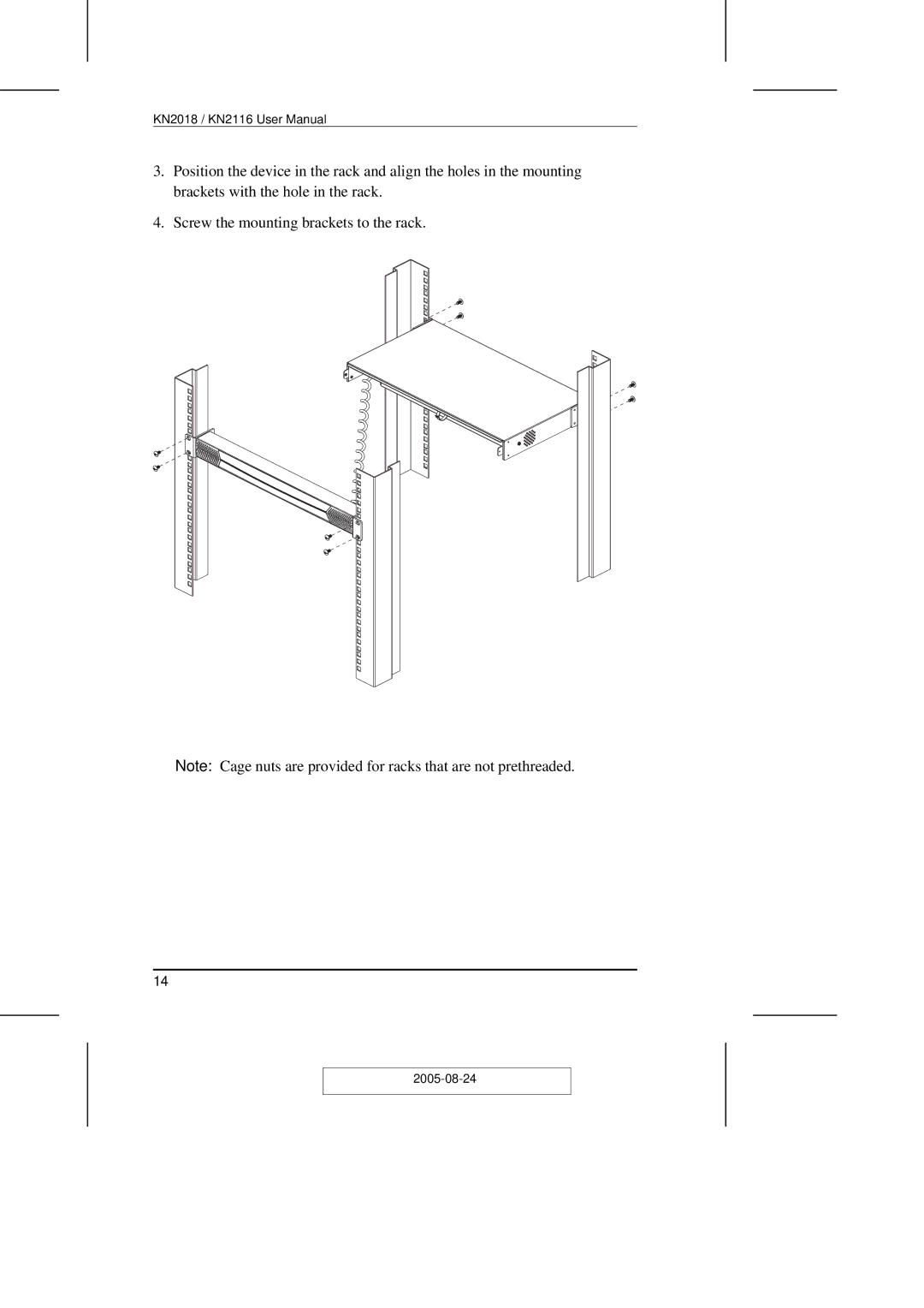 ATEN Technology KN2108 user manual 2005-08-24 