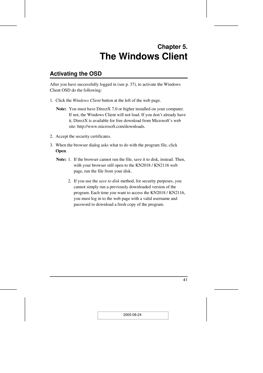 ATEN Technology KN2108 user manual Windows Client, Activating the OSD 