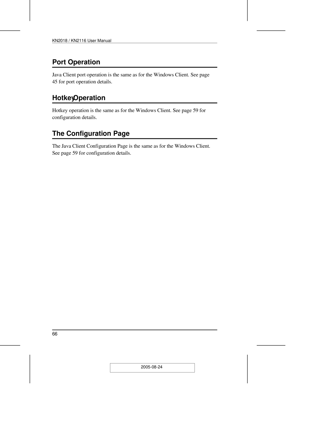 ATEN Technology KN2108 user manual Port Operation, Hotkey Operation 