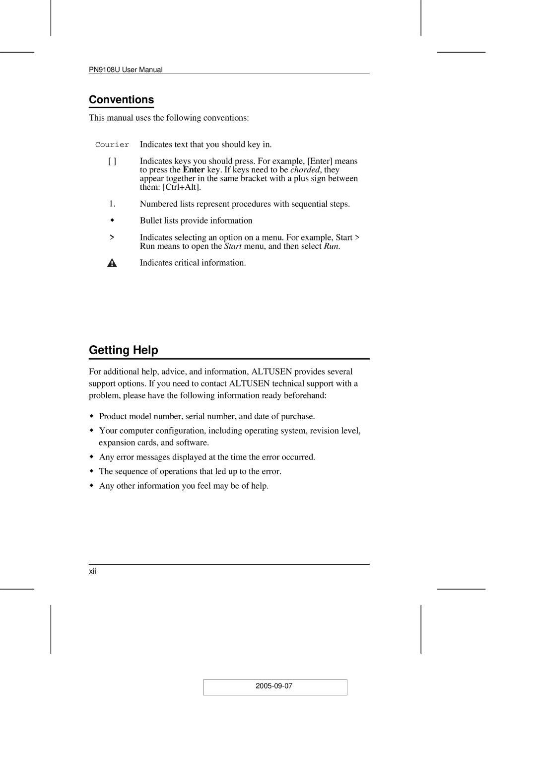 ATEN Technology PN9108U user manual Getting Help, Conventions 