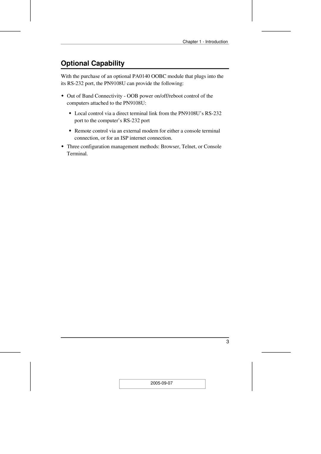 ATEN Technology PN9108U user manual Optional Capability 