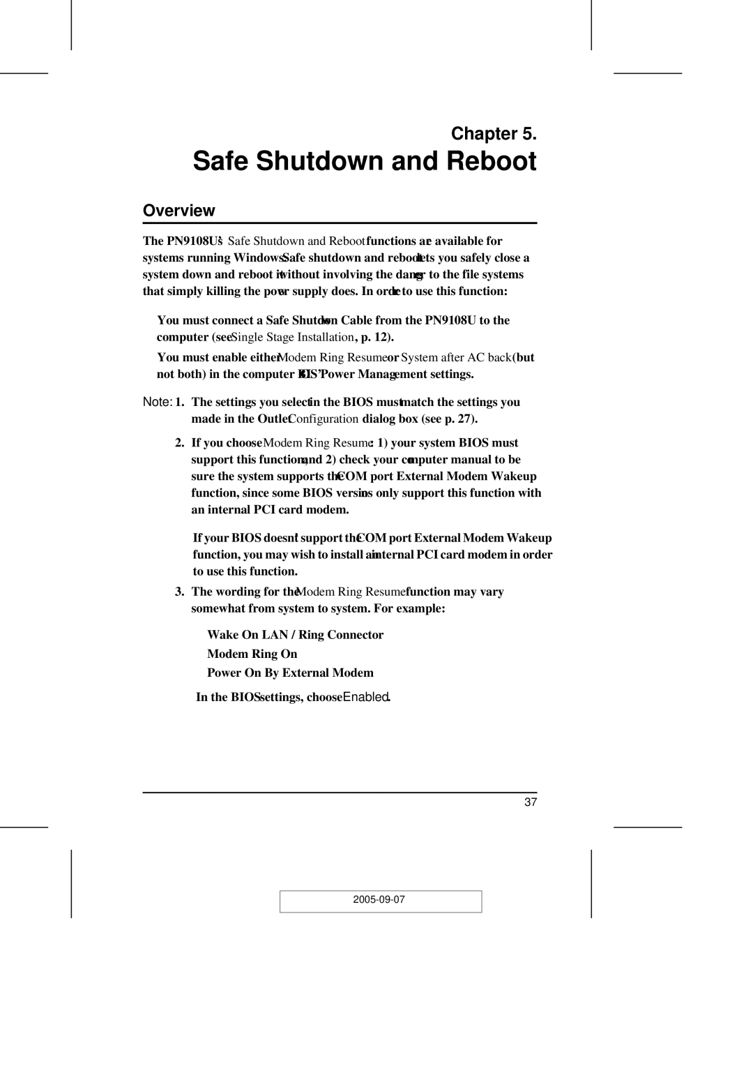 ATEN Technology PN9108U user manual Safe Shutdown and Reboot 