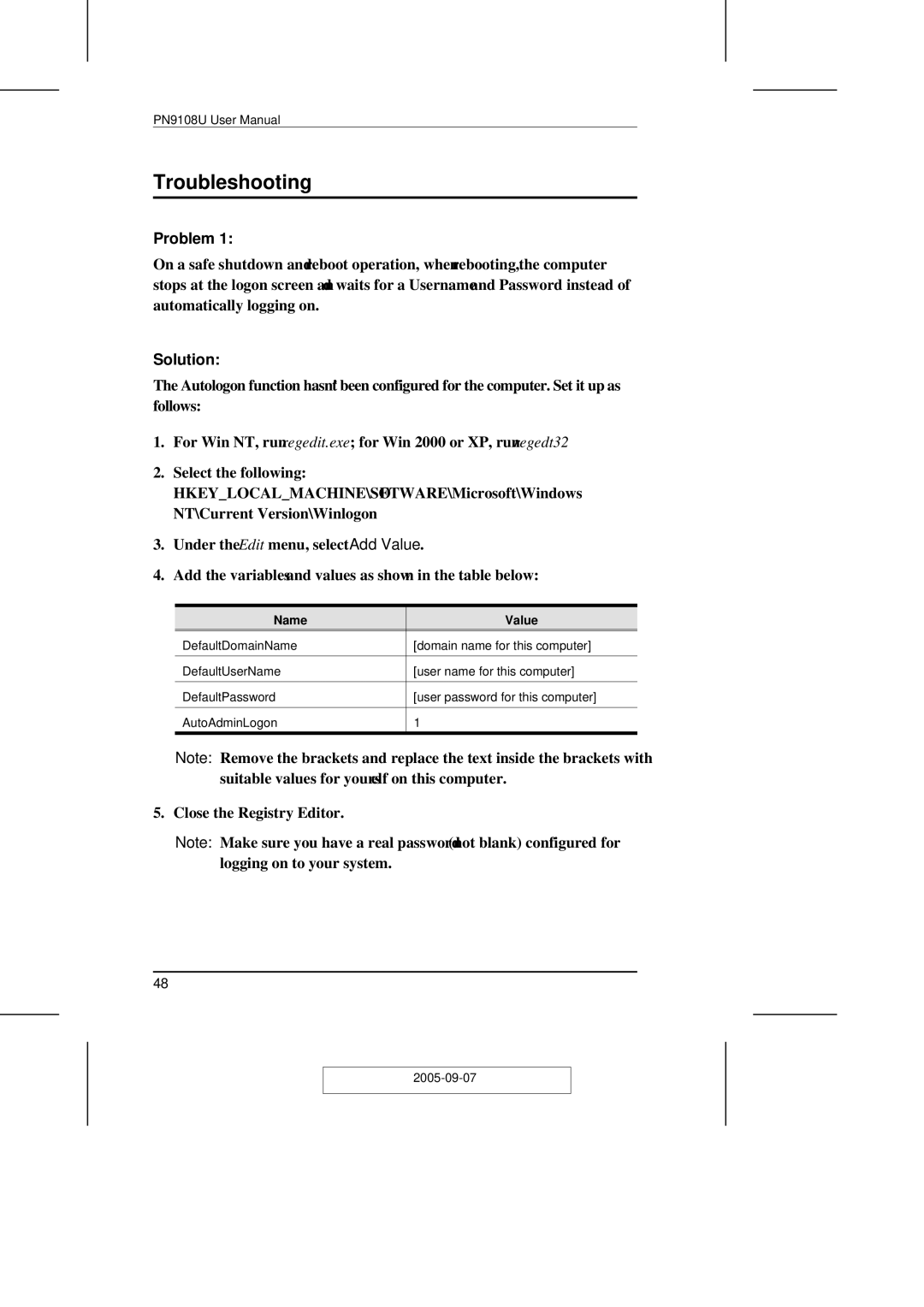 ATEN Technology PN9108U user manual Troubleshooting, Problem, Solution 