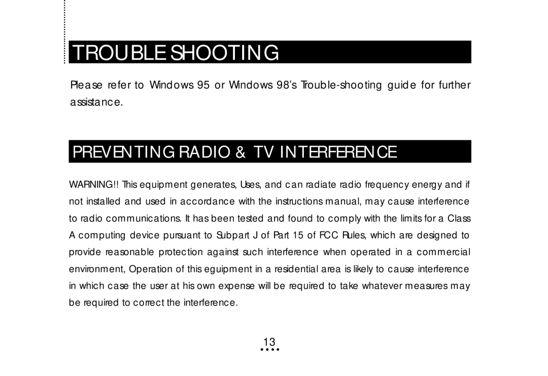 ATEN Technology UC-1284 user manual Trouble Shooting, Preventing Radio & TV Interference 