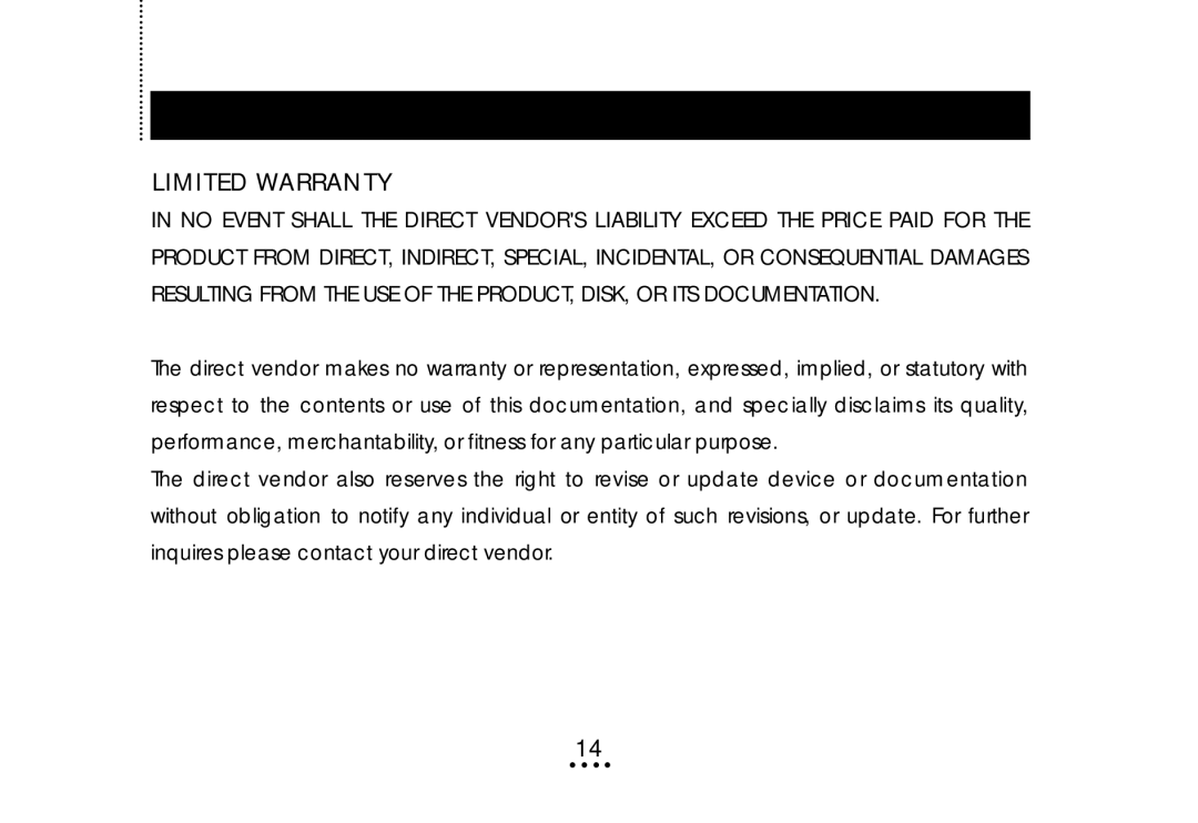 ATEN Technology UC-1284 user manual Limited Warranty 