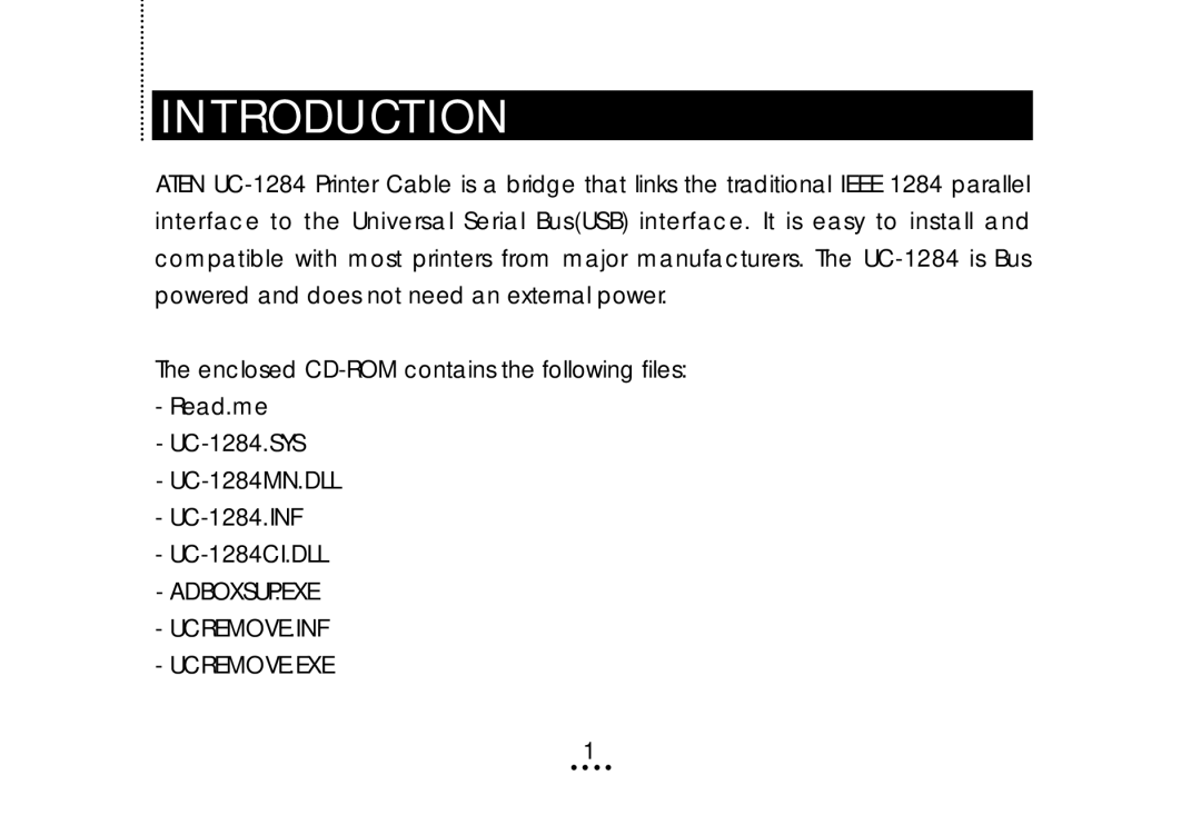 ATEN Technology UC-1284 user manual Introduction 