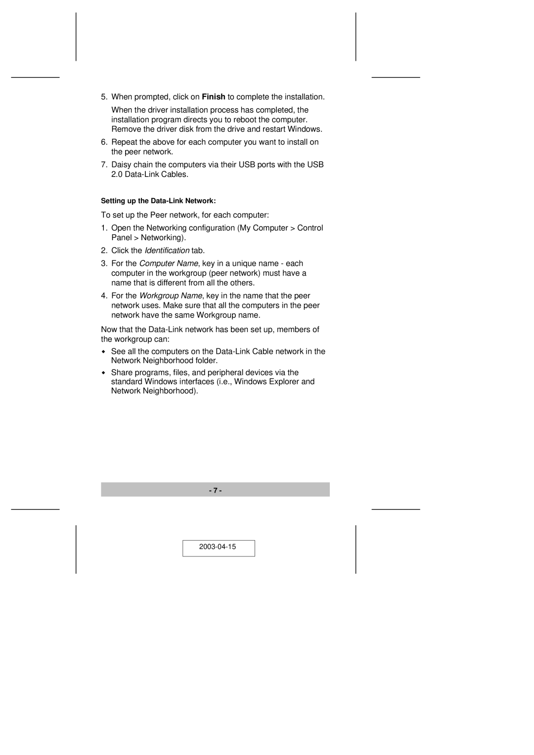 ATEN Technology UN-201 user manual Click the Identification tab 