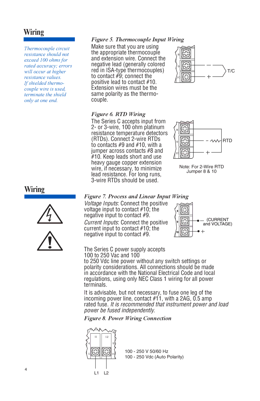 Athena Technologies 16C instruction manual Make sure that you are using Appropriate thermocouple, RTDs. Connect 2-wire RTDs 