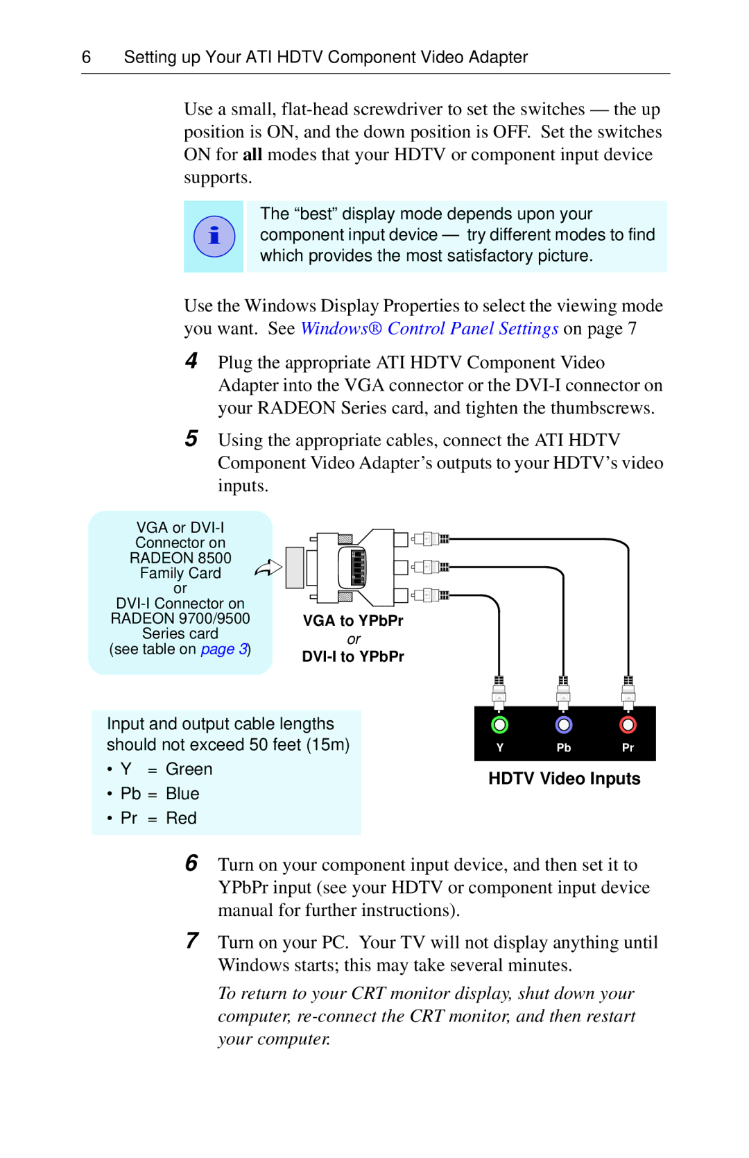 ATI Technologies 117-70104-30 specifications Hdtv Video Inputs 