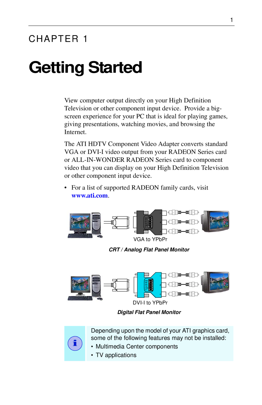 ATI Technologies 117-70104-30 specifications Getting Started, Digital Flat Panel Monitor 