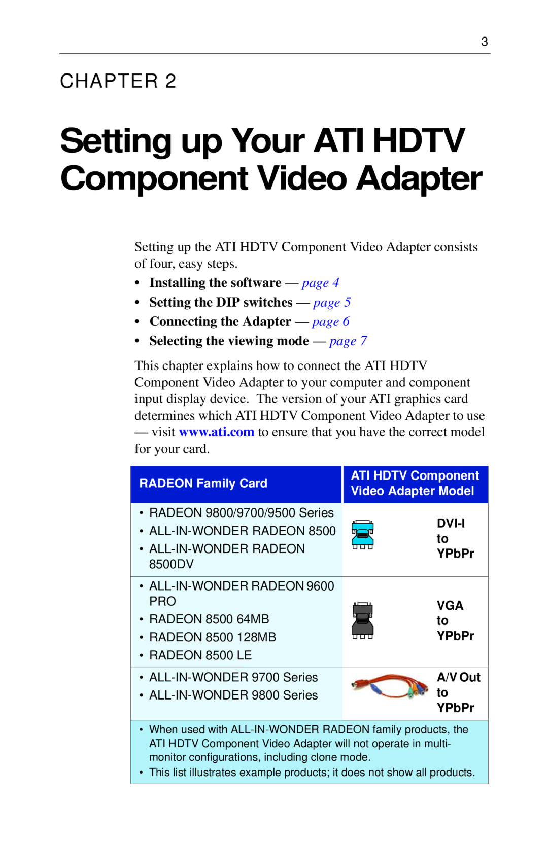 ATI Technologies 117-70104-30 specifications Setting up Your ATI Hdtv Component Video Adapter, Vga 