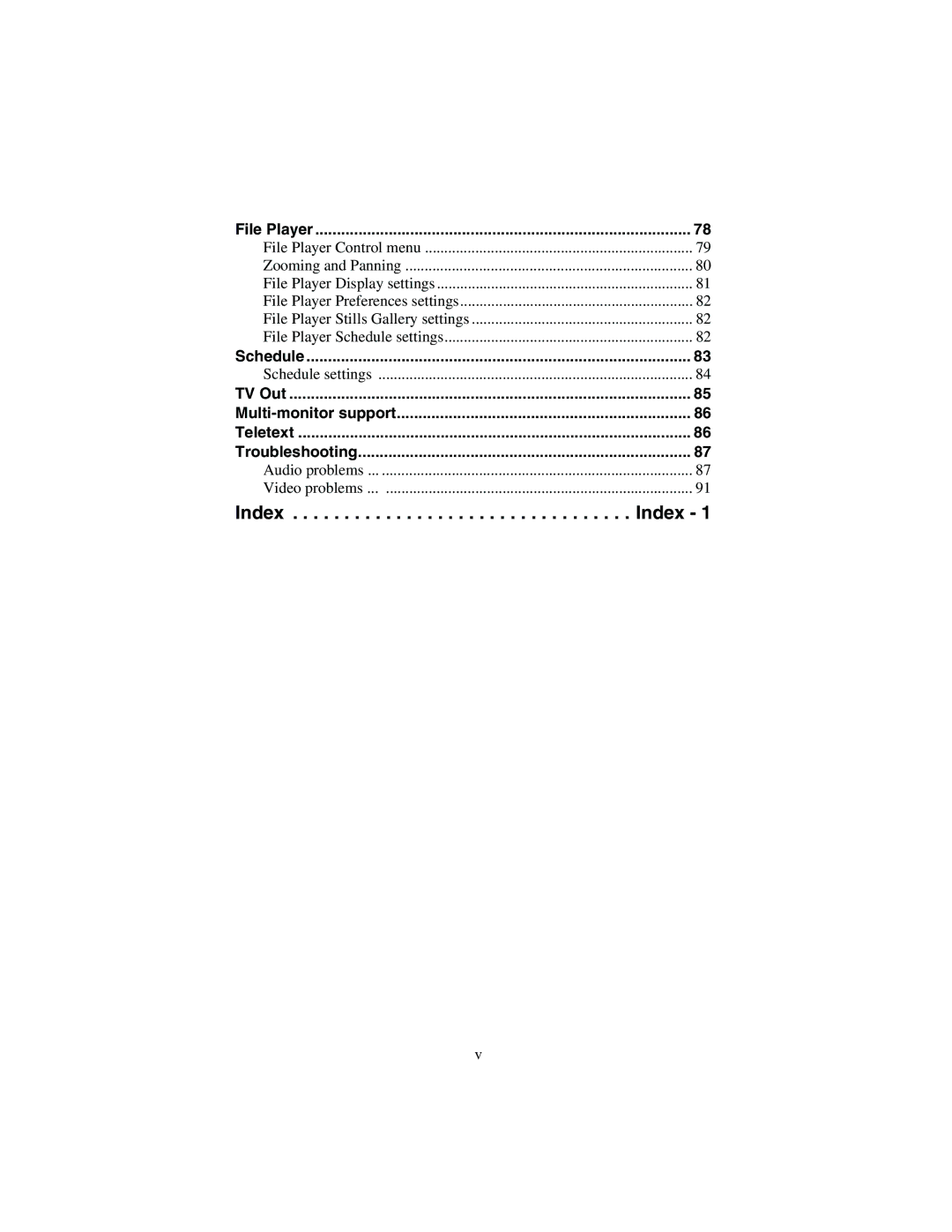 ATI Technologies 137-40188-60 specifications File Player, Schedule, TV Out Multi-monitor support Teletext Troubleshooting 