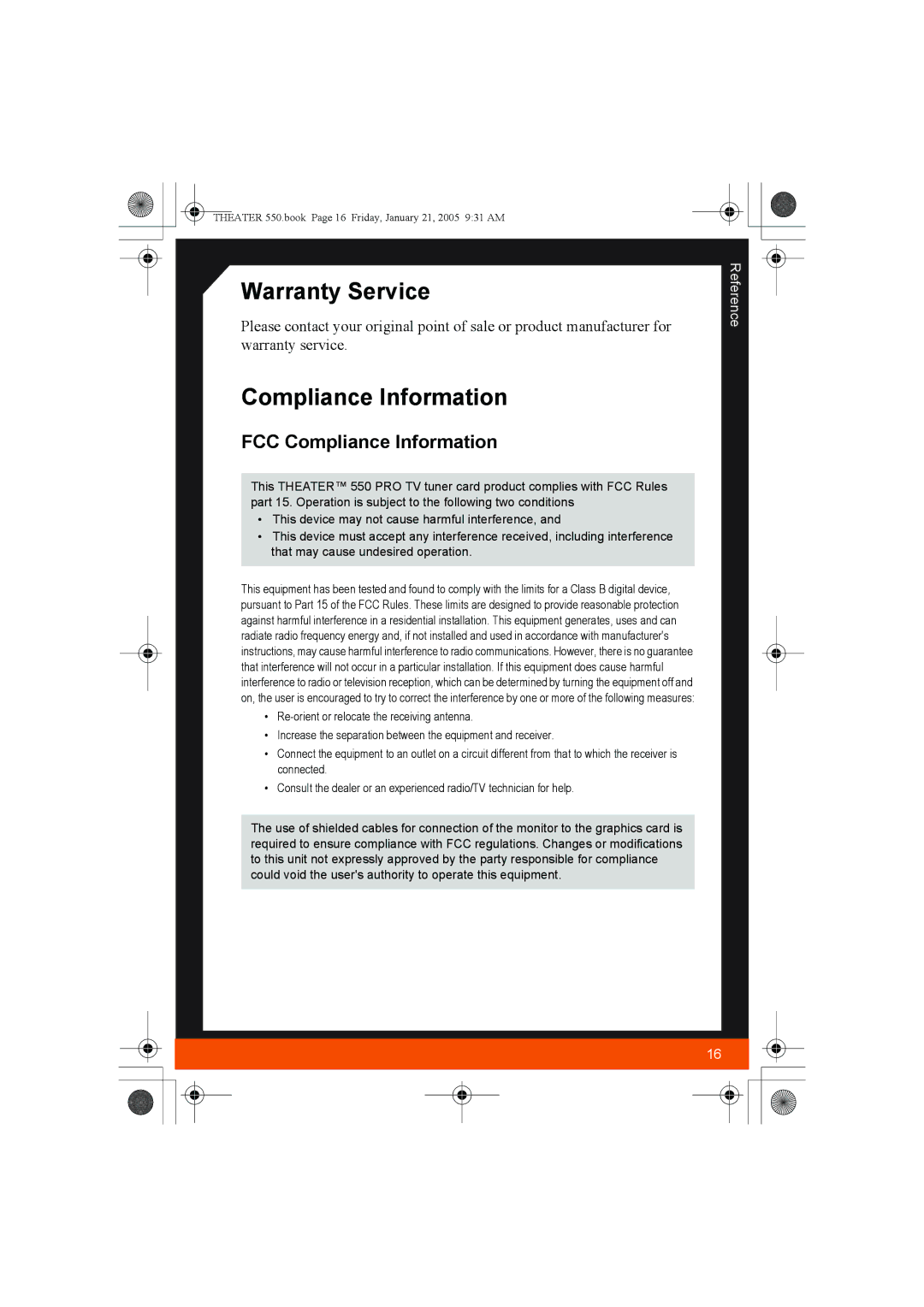 ATI Technologies 550 manual Warranty Service, FCC Compliance Information 