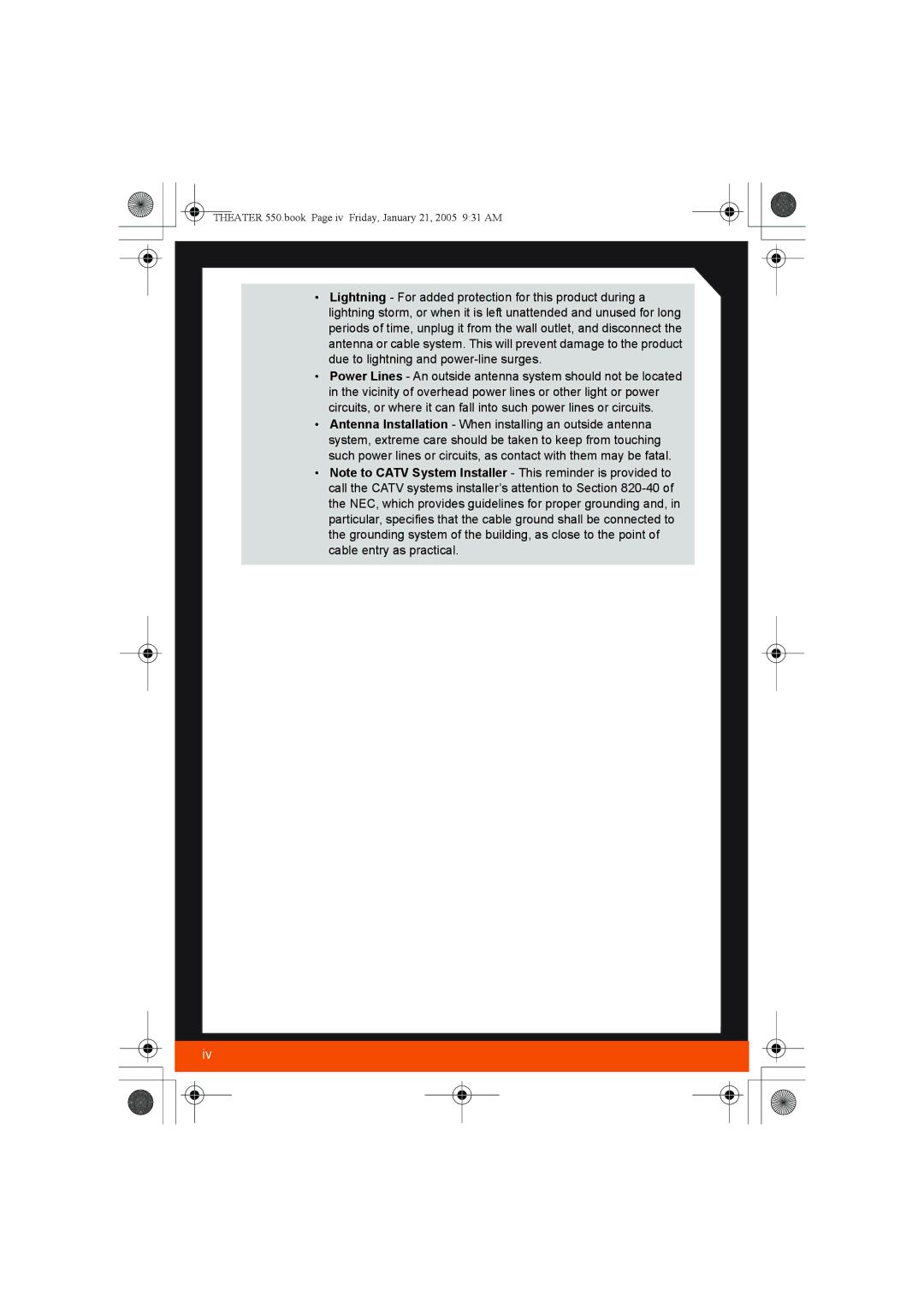 ATI Technologies manual Theater 550.book Page iv Friday, January 21, 2005 931 AM 