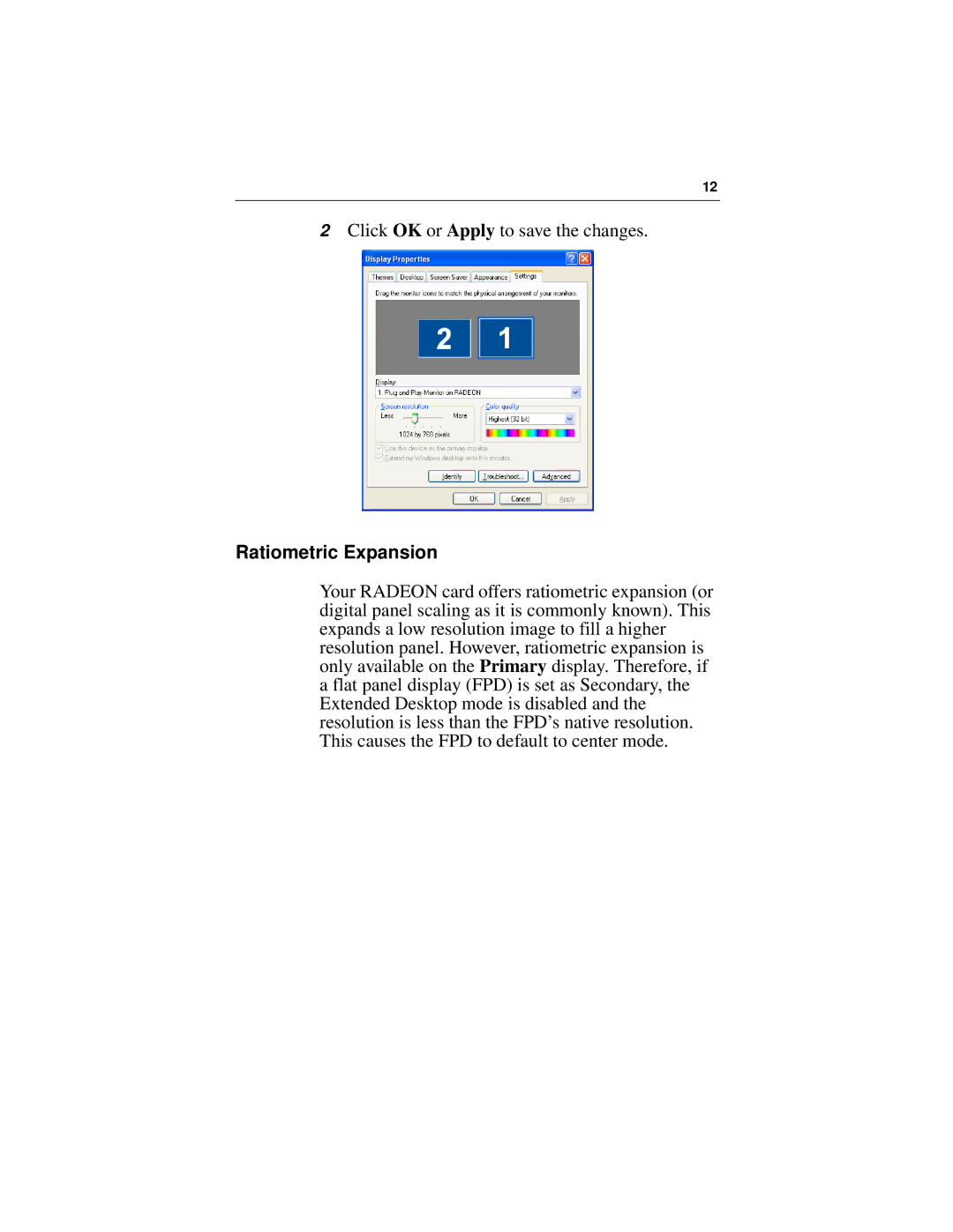 ATI Technologies 7200 specifications Ratiometric Expansion 