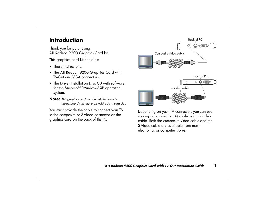 ATI Technologies 9200 manual Introduction 