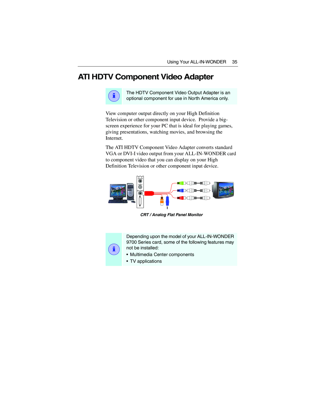 ATI Technologies 9700 specifications ATI Hdtv Component Video Adapter 