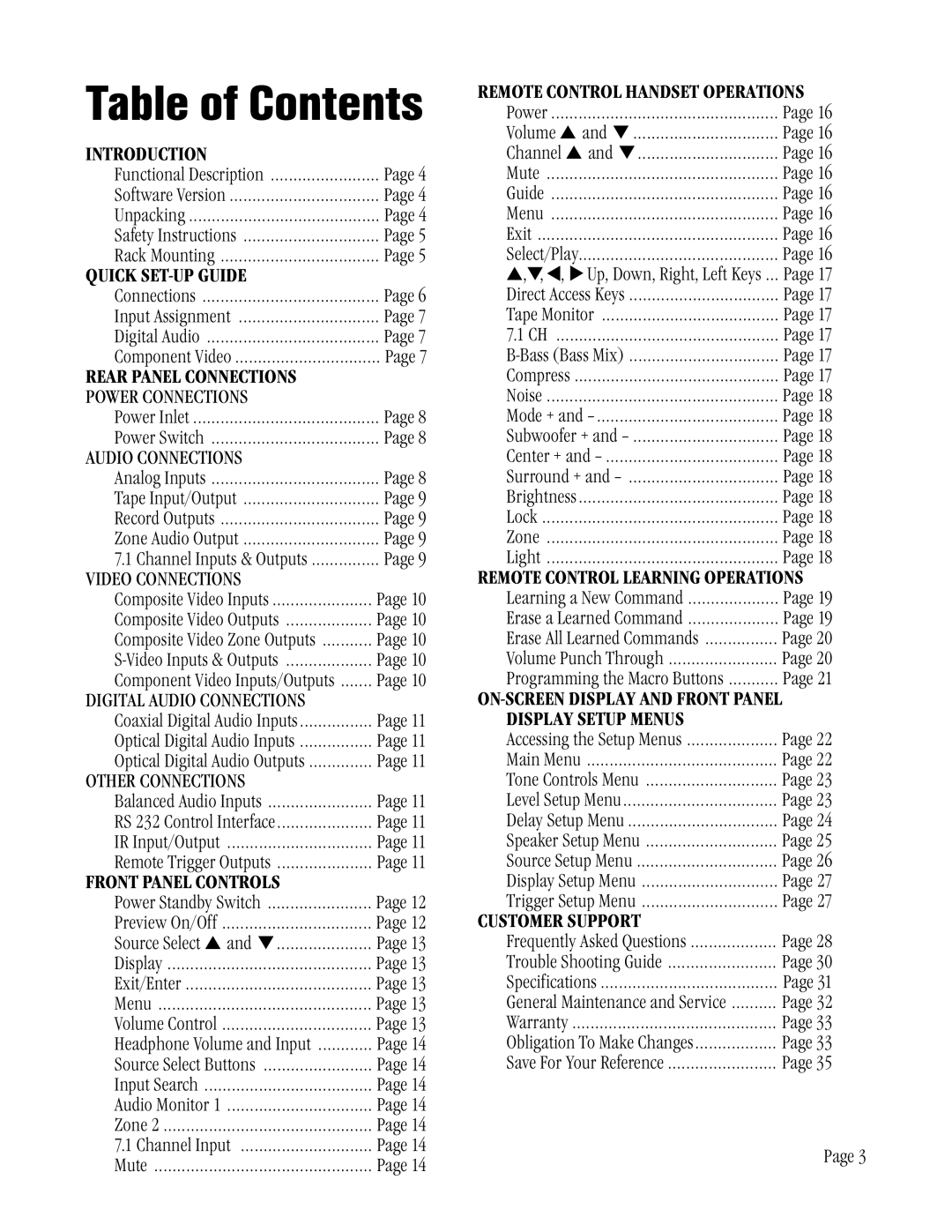 ATI Technologies ATP 8500 manual Table of Contents 