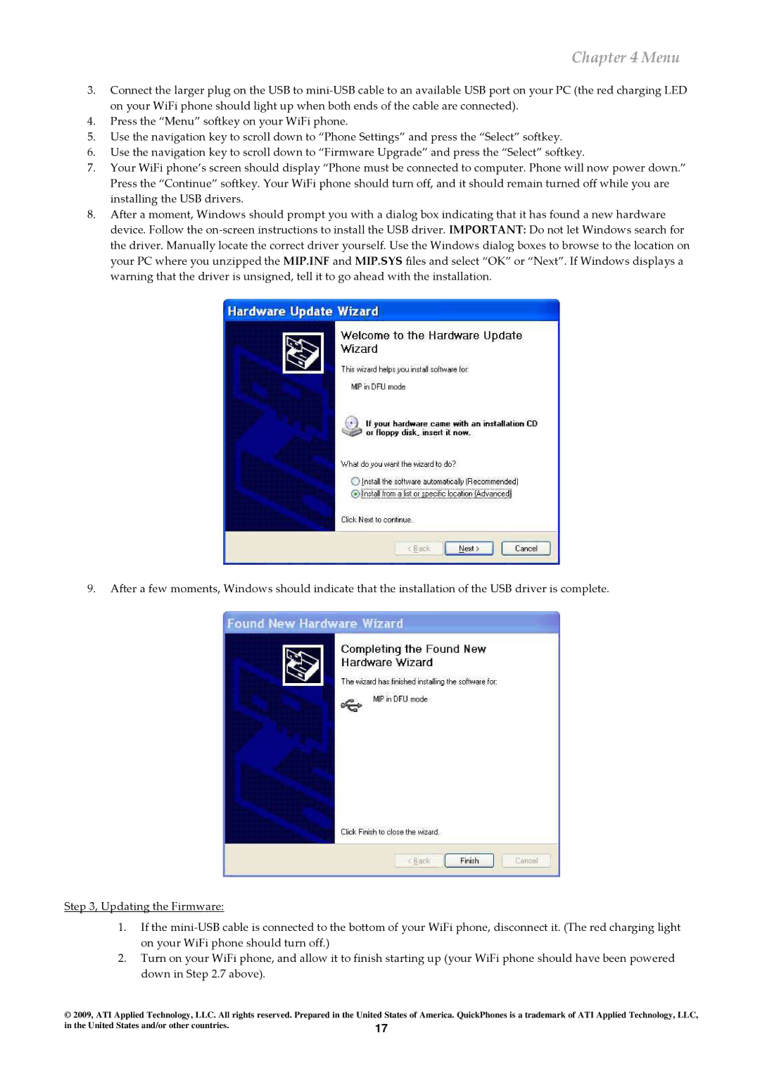 ATI Technologies QA-341, QA-342 user manual Menu 