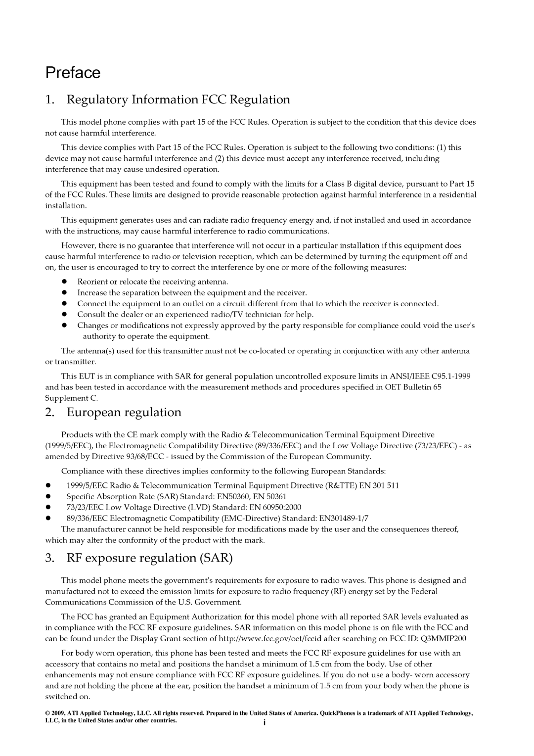 ATI Technologies QA-341, QA-342 user manual Preface 