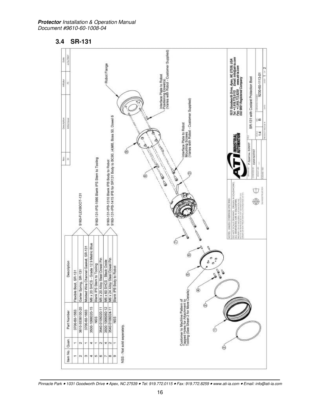 ATI Technologies SR-221, SR-61, SR-176, SR-81, SR-101 installation instructions SR-131 