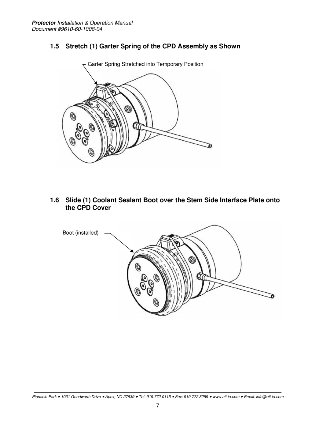 ATI Technologies SR-131, SR-61, SR-176, SR-81, SR-221, SR-101 Stretch 1 Garter Spring of the CPD Assembly as Shown 