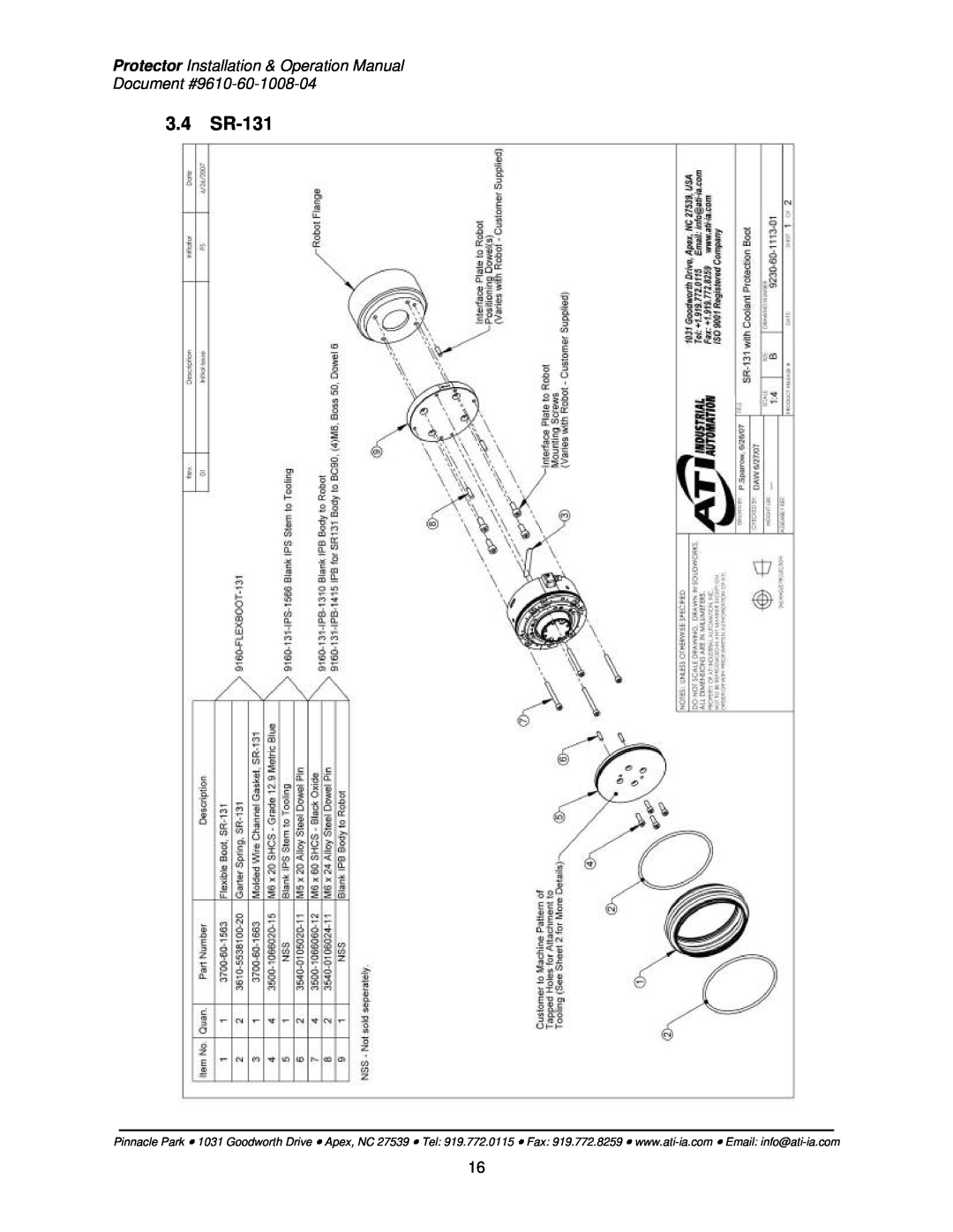 ATI Technologies SR-221, SR-61, SR-176 3.4 SR-131, Protector Installation & Operation Manual Document #9610-60-1008-04 