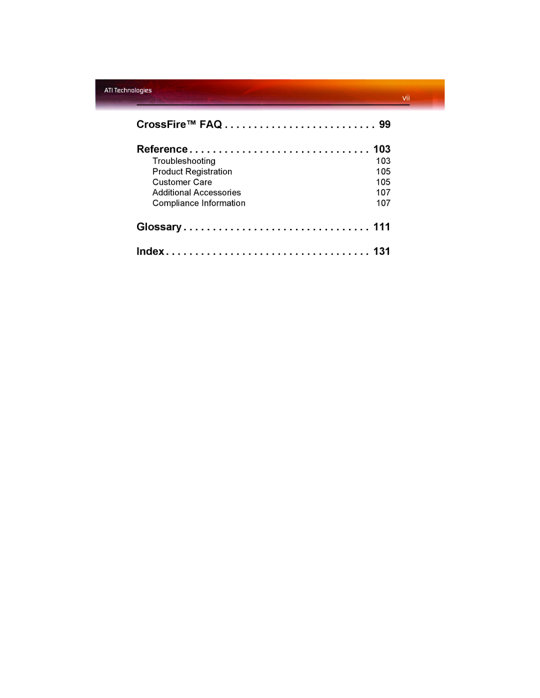 ATI Technologies X1550 SERIES manual CrossFire FAQ Reference, Glossary Index 